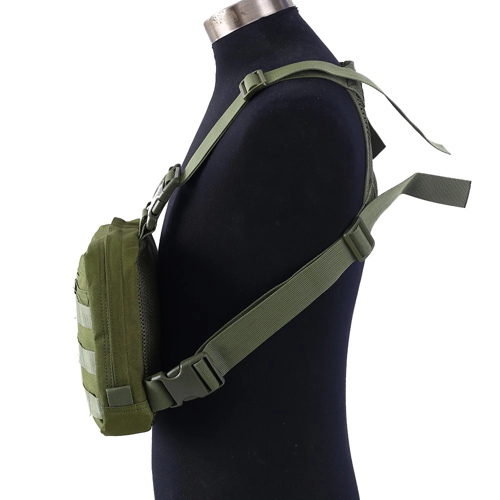 Tactical Chest Bag Hip Hop Streetwear Pouch Molle Front Pack Vest Backpack Breathable Mesh Outdoor Hunting Military Combat Bags