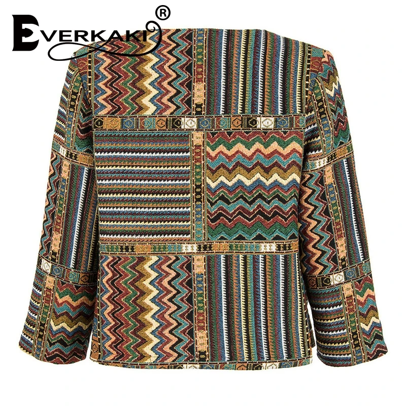 Женский кардиган Everkaki с длинным рукавом и цветочной вышивкой круглым вырезом