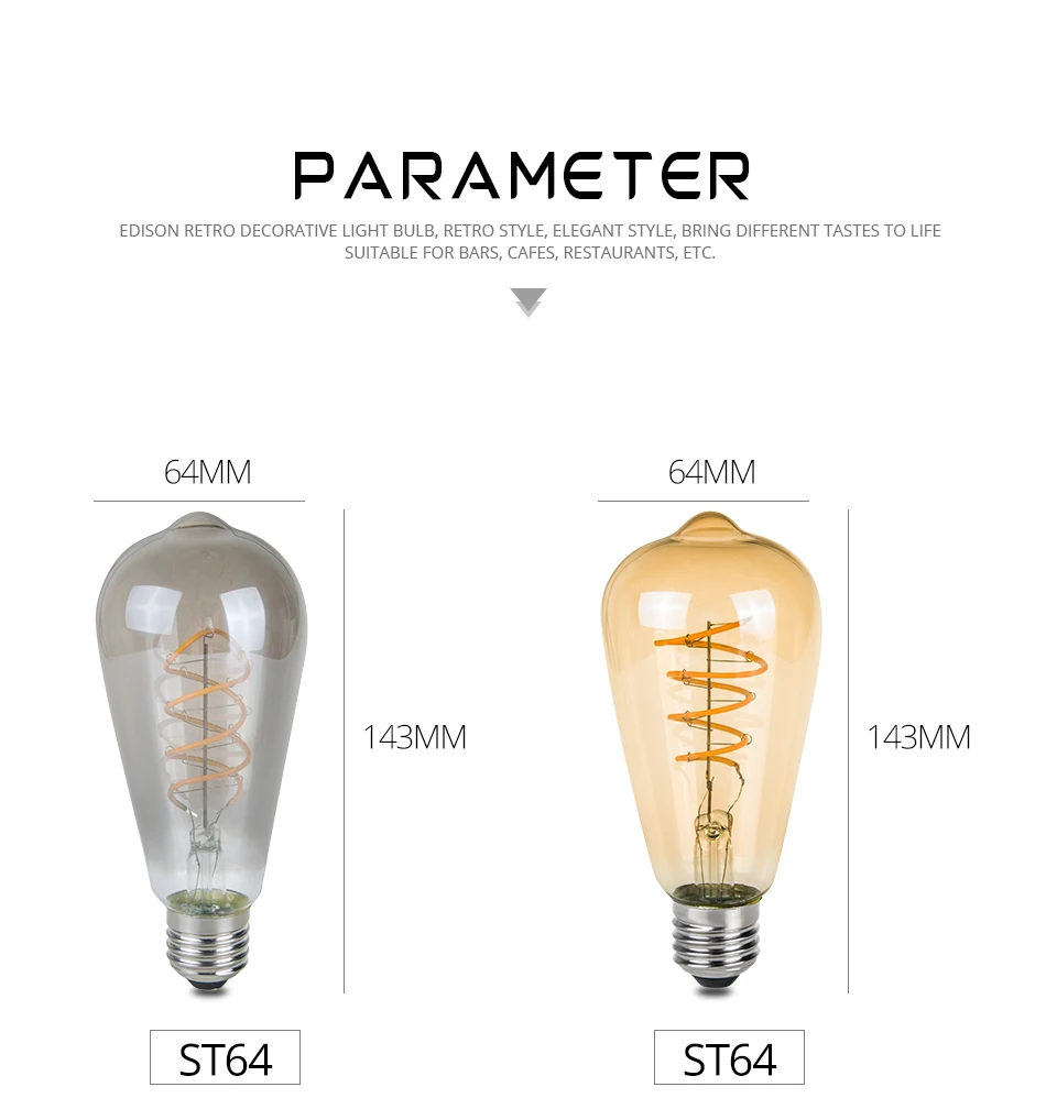 Retro LED Lamp E27 ST64 LED Bulb Vintage LED Filament Lamp Light Bulb (2)