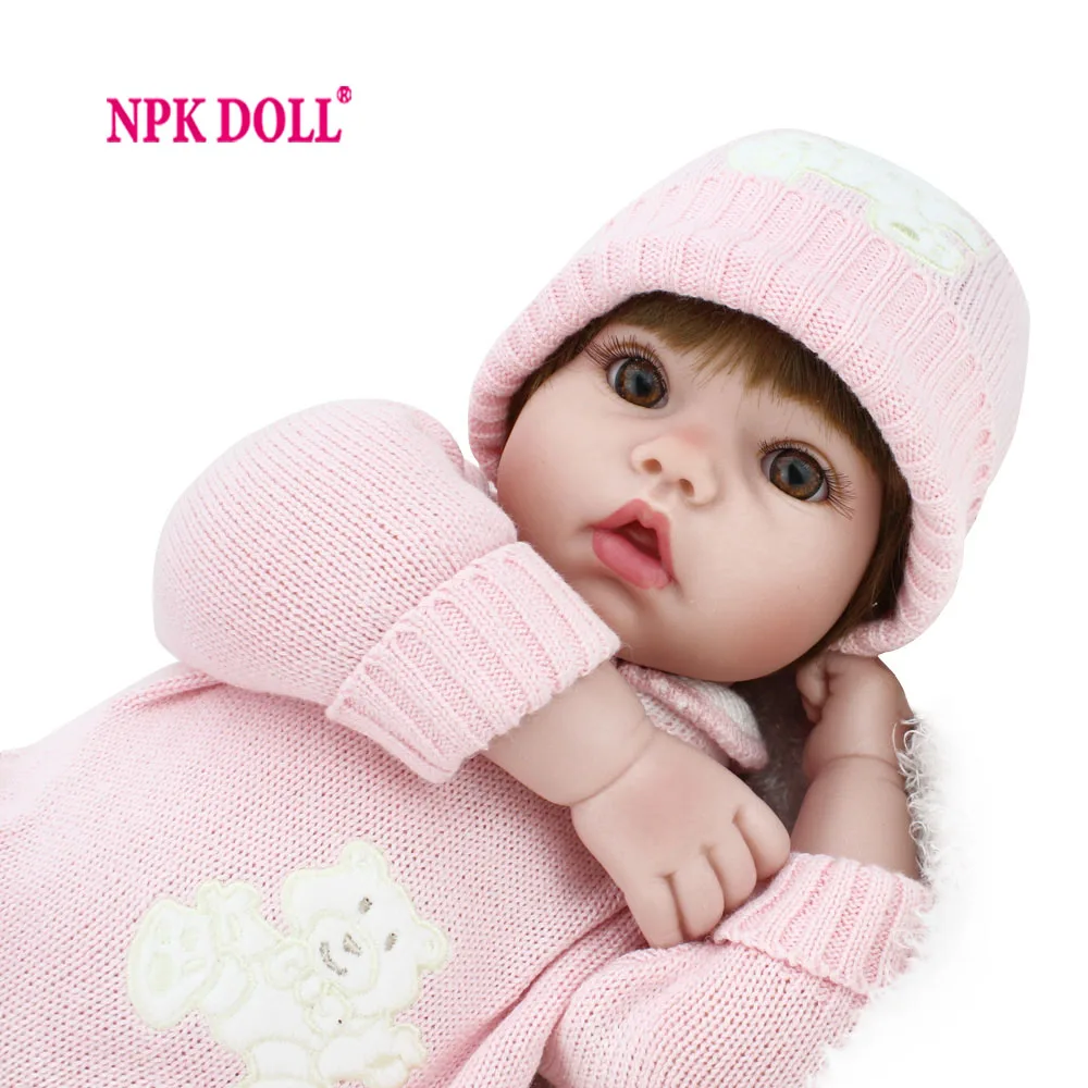 

NPKDOLL 20 inches Doll Reborn Soft Vinyl Realistic Reborn Babies For Girls Lifelike Pink Romper Newborn Dolls