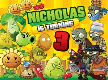 

custom Plants vs Zombies happy birthday baby child photo background photography backdrops quality vinyl