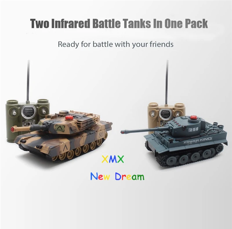 XMXRC Simulation of two sets of infrared wireless remote control twin tank suit for children s