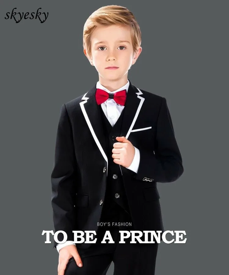 50-1        Children Formal Party Tuxedos White Boy's Wedding Groomsmen Prom Suits boy dress