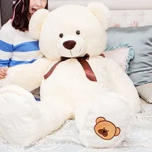 Большой прекрасный плюшевый медвежонок игрушка милый бант набивная плюшевая игрушка медведь подарок на день рождения около 100 см белый бежевый