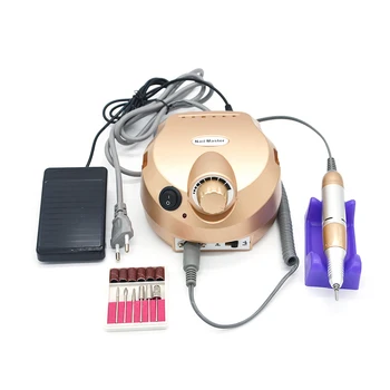 

35000 RPM Pro Electric Nail Art Drill File Bits Gold Machine Manicure Kit Professional Salon Home Nail Tools set