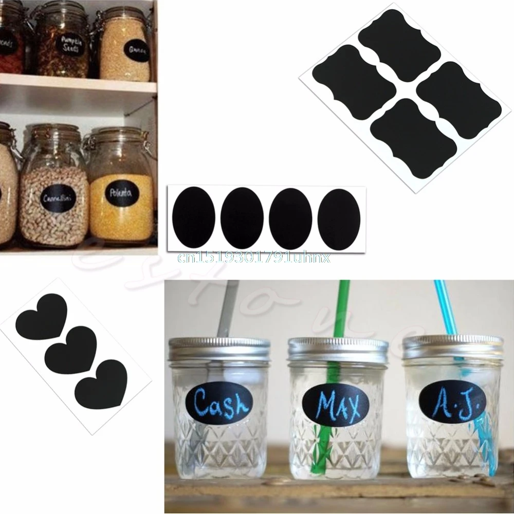 36 Chalkboard Labels Stickers 36 Vintage Style Peel /& Stick Kitchen Jars Storage