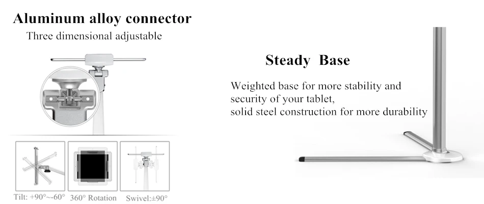 Планшет напольная подставка для кровати, дивана, регулируемые по высоте сотовые телефоны, планшеты, держатель, Вращение руки для iPhone iPad Air Mini iPad Pro 12,9"