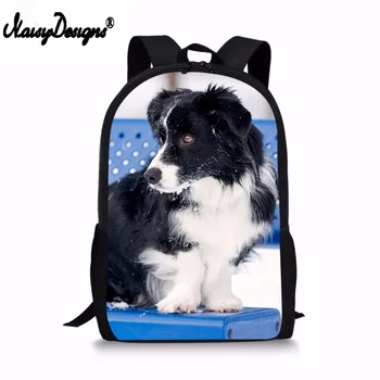 

NOISYDESIGNS Women's Backpack For Laptop Border Collie Puppy Design Backpack Female Male Laptop Double Shoulder Bag Dropshipping