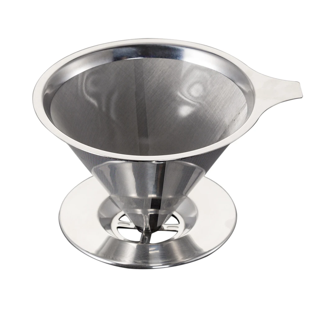 Многоразовая нержавеющая сталь в форме конуса кофейник с воронкой двухслойная сетка фильтр сетчатая корзина Кухня инструмент Аксессуары для кофе