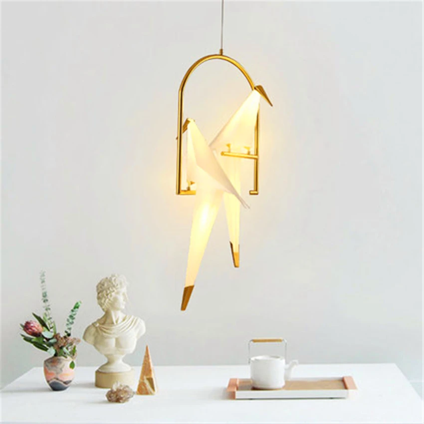 

Modern Bird LED Pendant Light Lighting 110V 220V Nordic Origami Crane Bird Pendant Lamp Ceiling Lamp Living Room LED Floor Lamp