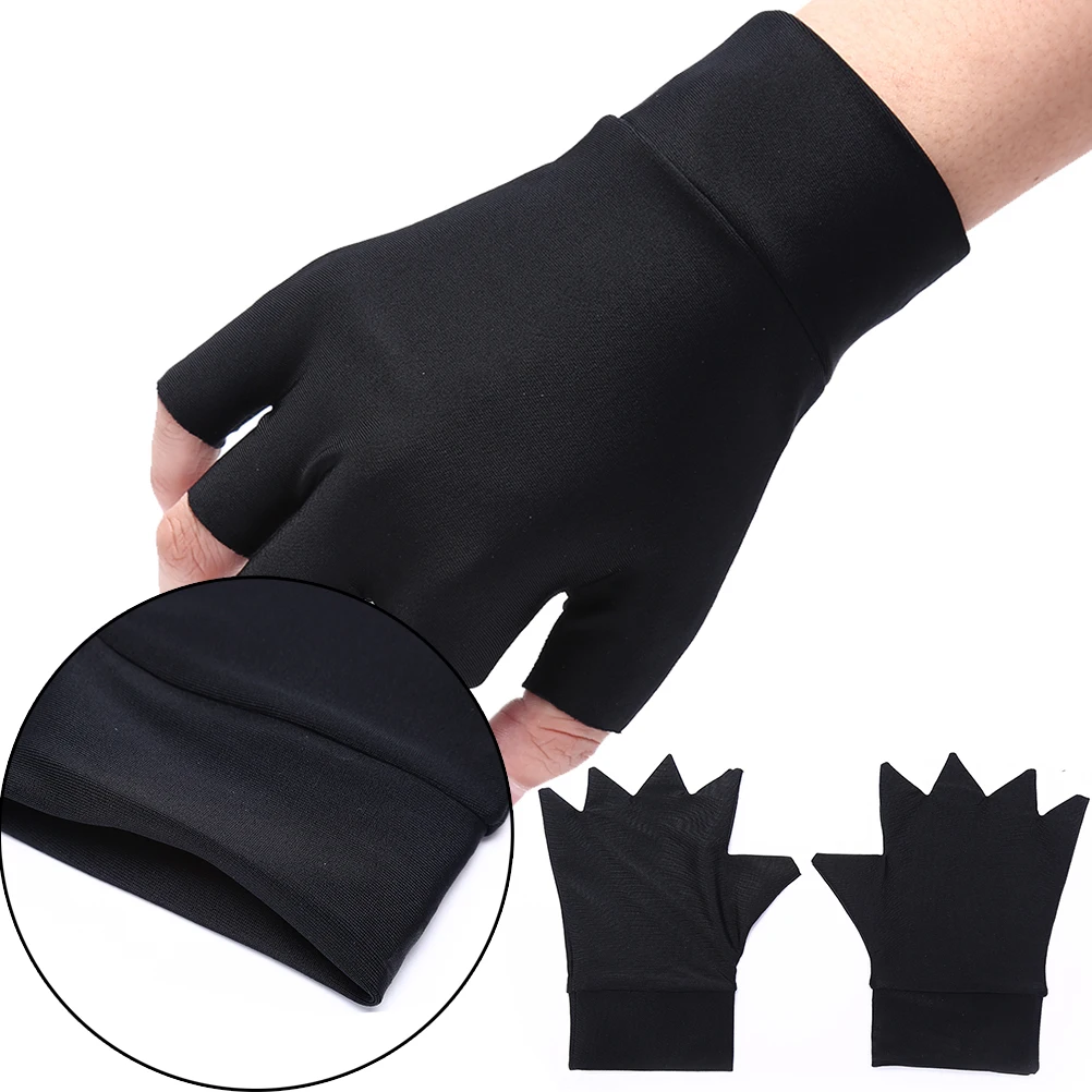 1 Pair Black Magnetic Therapy Fingerless Gloves Arthritis Pain Relief Heal Joints Braces Supports Health Care Tool