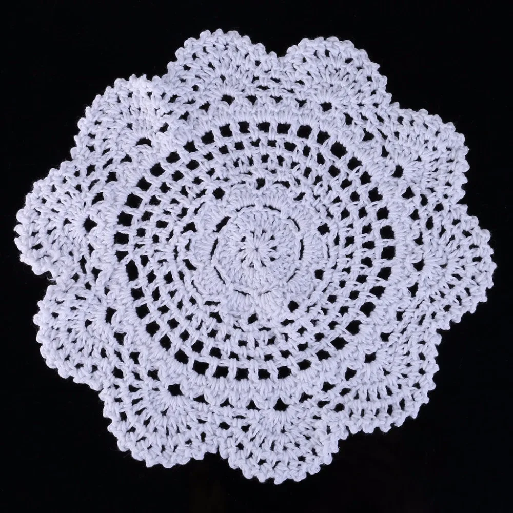 

20cm Cup Coasters Vintage Cotton Handmade Crochet Flower Lace Doily