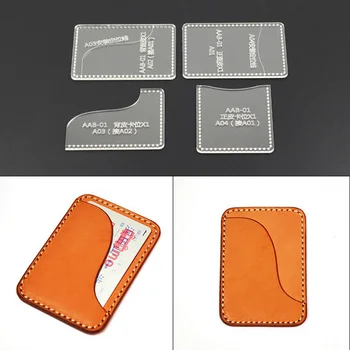 

Acrylic Stencil 4PCS Clear Template Handcrafting Set For Leather Card package Sewing Pattern DIY Craft AAB-1