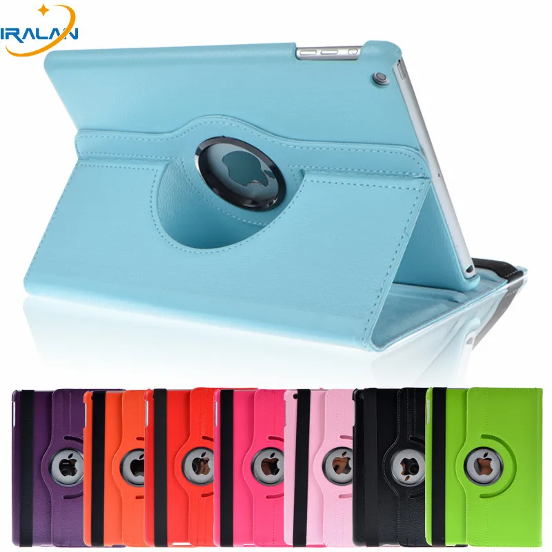 

2018 hot Wholesale 360 Rotation PU Leather case for Apple iPad Air 1 Smart stand cover for ipad 5 cases with function +film +pen