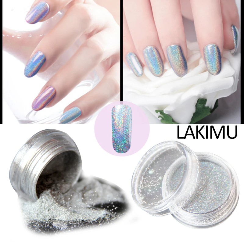 LAKIMU 1 коробка блестящая голографическая пудра великолепный гель для ногтей