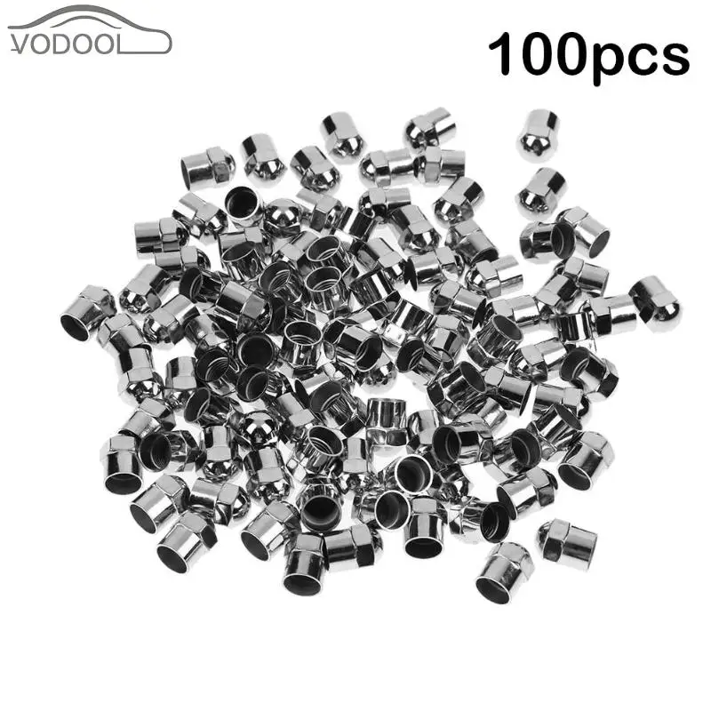 

100Pcs Chrome Plated Plastic Car Wheel Tire Valve Stem Cap Covers Motorcycle Round Head Tyre Air Pressure Cap for Schrader Valve