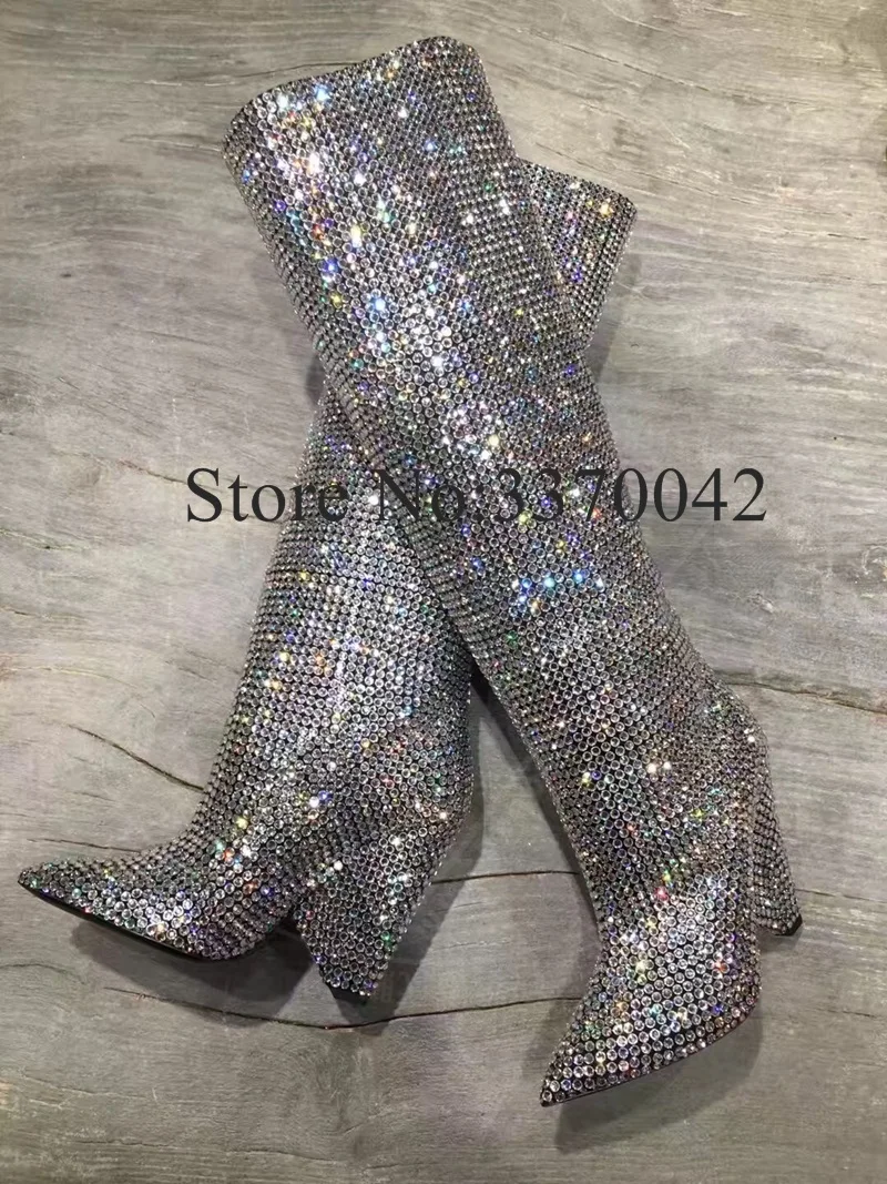 Женские сапоги до колена с острым носком на низком каблуке|knee high boots|high boots for womentight