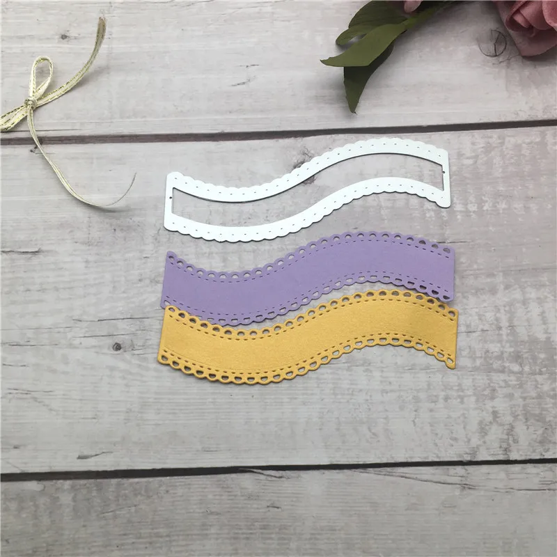 

Silver Creative Curve Metal Cutting Dies Embossing Scrapbooking Craft Dies Cuts Stamp Creative Paper Card Stencil 11.5*4.5cm