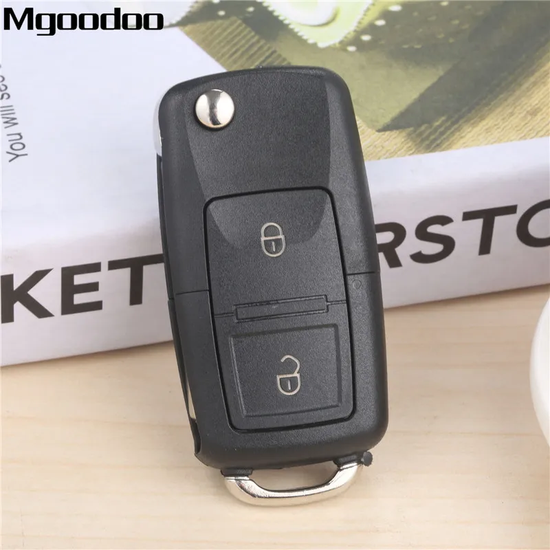 

Mgoodoo 2 Buttons Car Remote Smart Control Key for 1J0959753CT Fob Case 433MHz ID48 Chip For VOLKSWAGEN Bora Polo Golf MK4