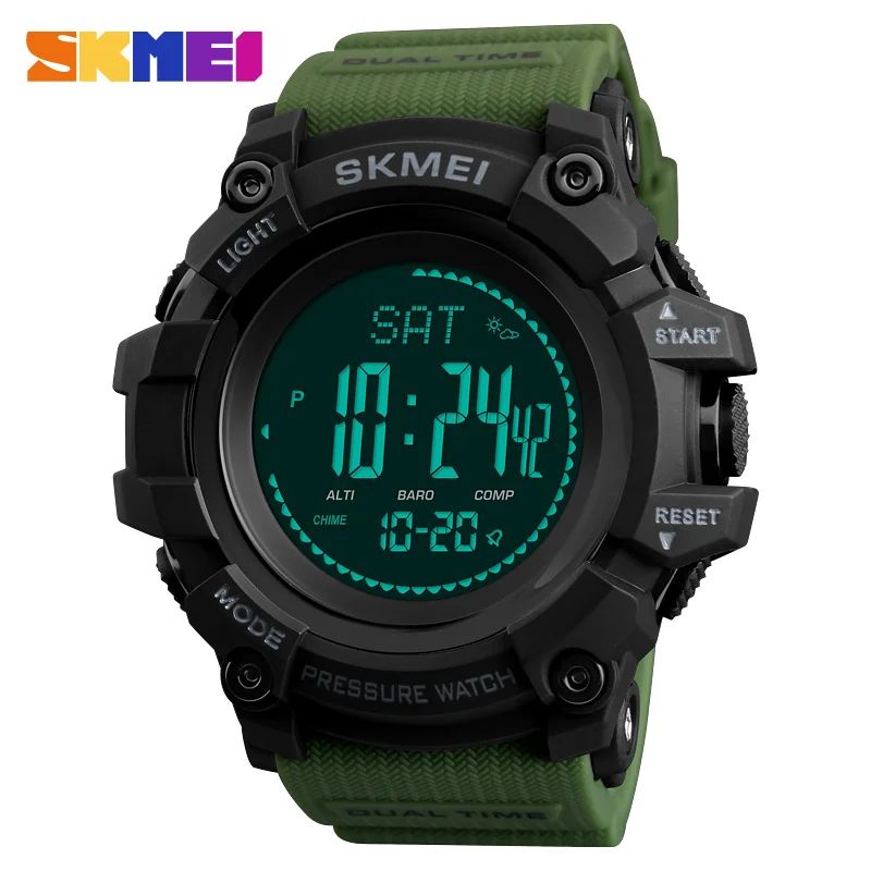 SKMEI الرياضة في الهواء الطلق الساعات الرجال البوصلة درجة الحرارة مقياس الارتفاع الرقمية المعصم للماء ساعة الذكور relogio masculino 1358