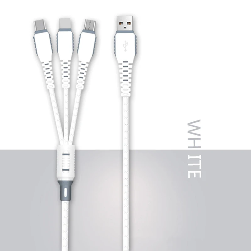 120 см 3 в 1 USB кабель для зарядки iphone huawei xiaomi usb type C Micro USB быстрая зарядка для iphone 6 7 8 9 X