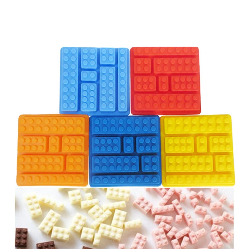 Silicone Ice Mold Cubes Blocks 7 Bricks Ice Tubs Tray Silicone Cake