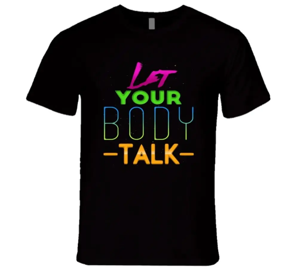 LET YOUR BODY TALK фитнес упражнения Спортивная футболка крутая Повседневная с