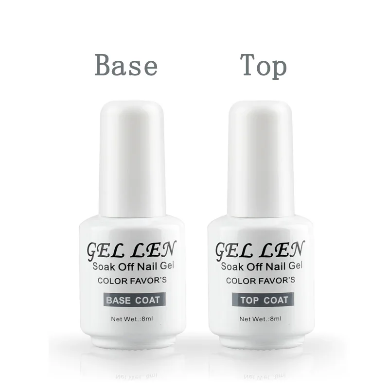 

Gel Len Nail Polish Base and Top Coat UV Soak Off Base Gel Varnish Led Long Lasting Top Coat Gel