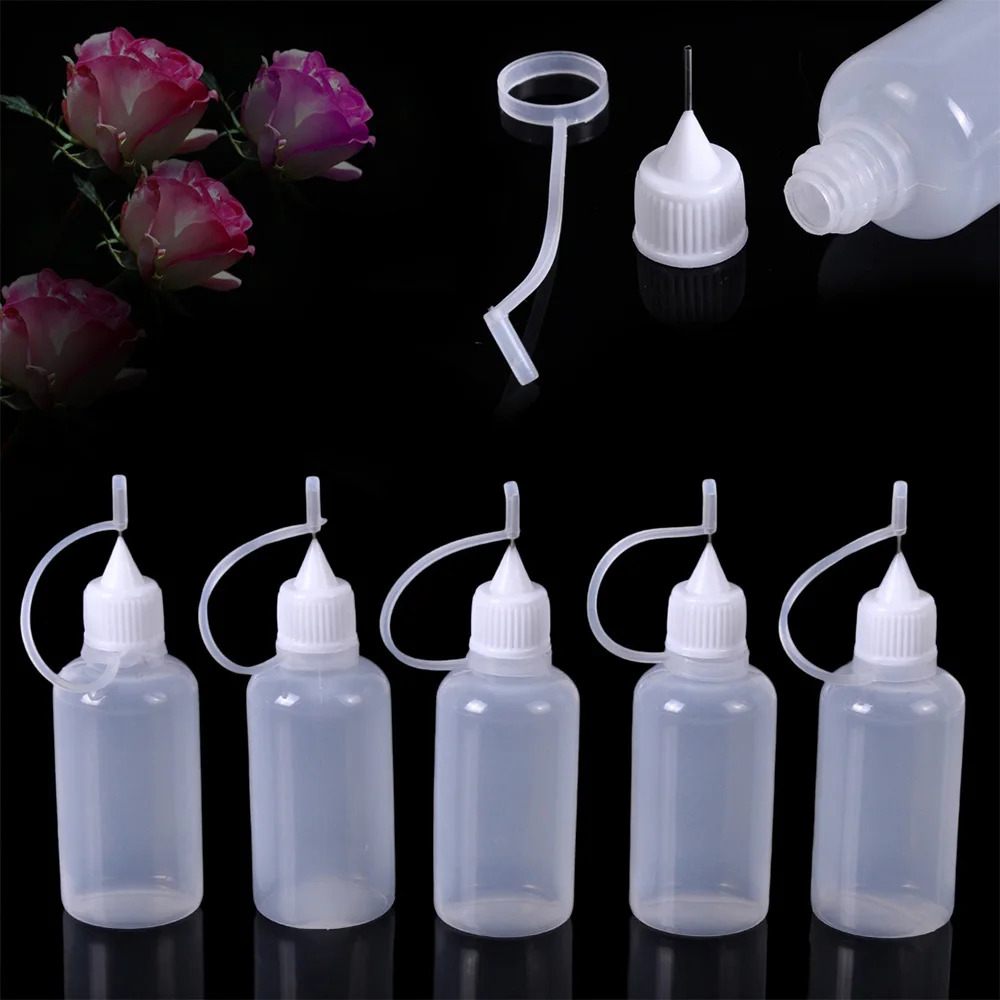 Plastic Durable 5Pcs Dropper Bottle Liquid Storage Needle Tip For Solvents Light Oil Eye Drops