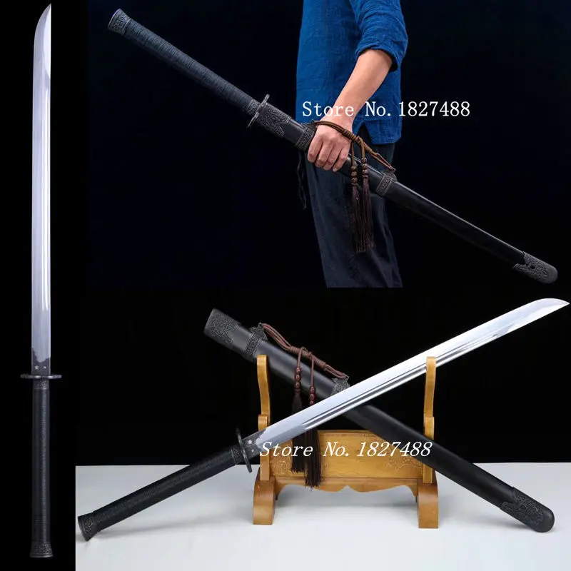 

Chinese Tradition KungFu Broadsword Qing Dynasty Sabre Sword T1095 High Carbon Steel Sharp WuShu Fighting Knife Miao Dao