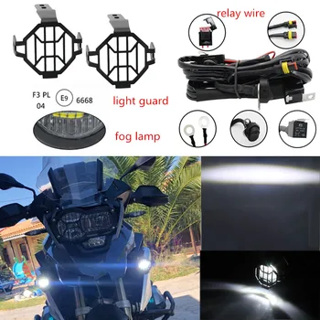 

Motorcycle LED Fog Light Safety Driving Lamp Bike Auxiliary Fog Accessories Guards & Wiring Harness for BMW F800R 1200GS Bracket