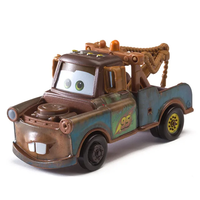 Disney Pixar Cars 3 Flo Cruz Ramirez Lightning McQueen Mater Jackson Storm 1:55 литая металлическая модель из сплава игрушка автомобиль ребенок подарок мальчик - Цвет: Mater