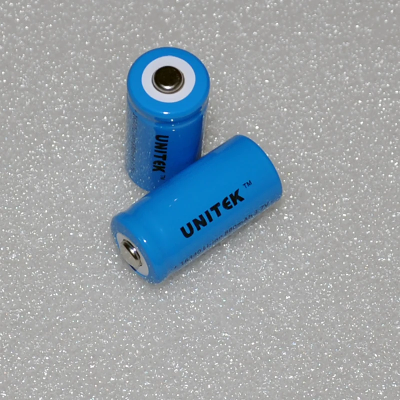 4 10 шт./лот 16340 литий ионный аккумулятор UNITEK 3 7 В ICR 880 мА · ч перезаряжаемая литиевая