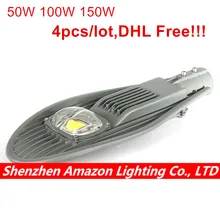 4 шт. 50 Вт 100 Вт 150 Вт светодиодный уличный свет IP65 Водонепроницаемый наружное освещение для разноуровневая лампа парк Road двор света светодиодный COB светодиодные лампы