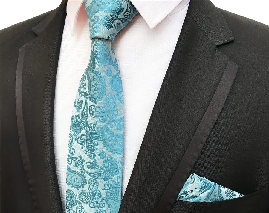 8 см Для мужчин классический формальный комплект галстуков с Платок Красный Пейсли для свадьбы