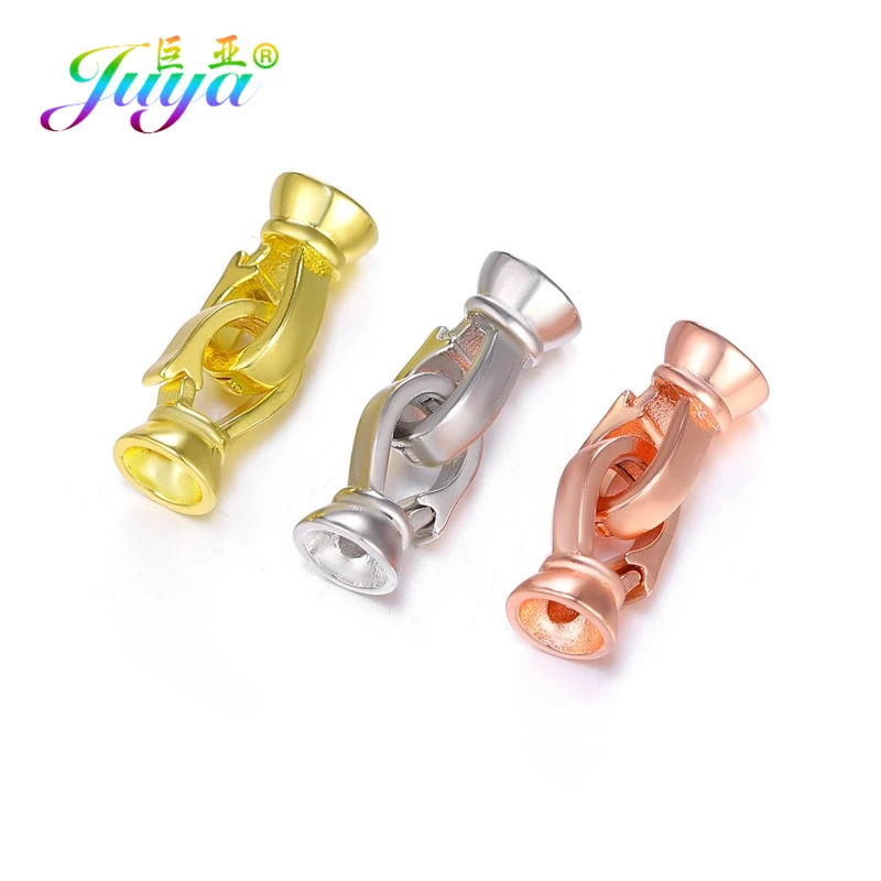 

Juya DIY Pearls Jewelry Components Handmade 2 Hooks Fastener Connector Clasps Accessories For Beadwork Beading Jewelry Making