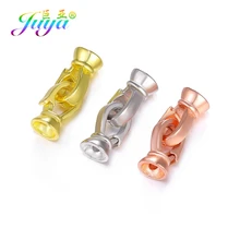 Juya DIY Einfache Design 2 Haken Verschluss Stecker Medaillon Verschlüsse Zubehör Für Beadwork Natürliche Stein Perle Perle Schmuck Machen