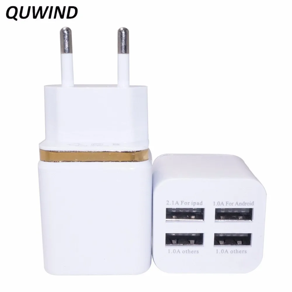 QUWIND 2A/1A 4 порта USB 5V настенное зарядное устройство адаптер для iPhone телефона планшета ЕС вилка