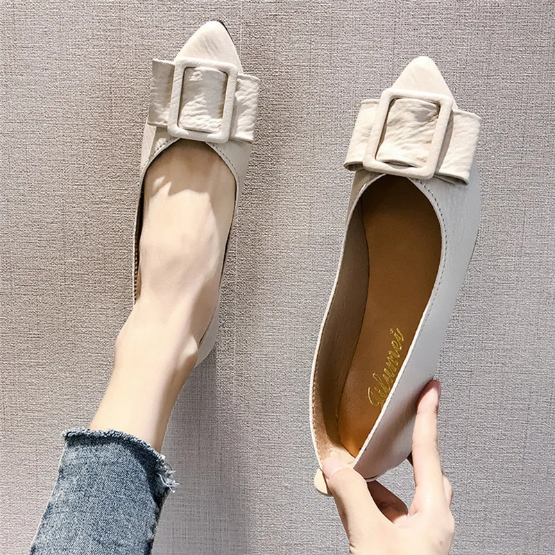 shoes woman Women's Fashion Casual Solid Colors Pointed Toe Flat With Shallow Work zapatillas mujer Shoesflat shoes women #4j24 (26)
