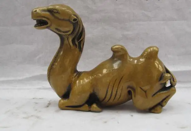 

song voge gem S6896 China Royal Feng Shui Pure Bronze Camel Llama Writing brush Pen Rack Statue