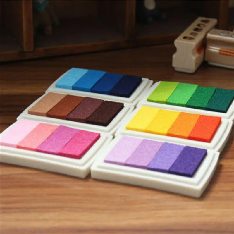 

High quality Gradient Oil Based Ink pad Signet For Paper Wood Craft Rubber Stamp 6 Color to choose
