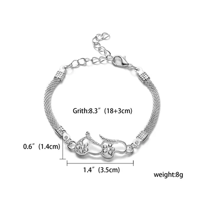 Женский браслет, несколько стилей, кристалл, серебряный цвет, животные, сердце, крест, браслеты для женщин, аксессуары, ювелирные изделия, подарки - Окраска металла: 12