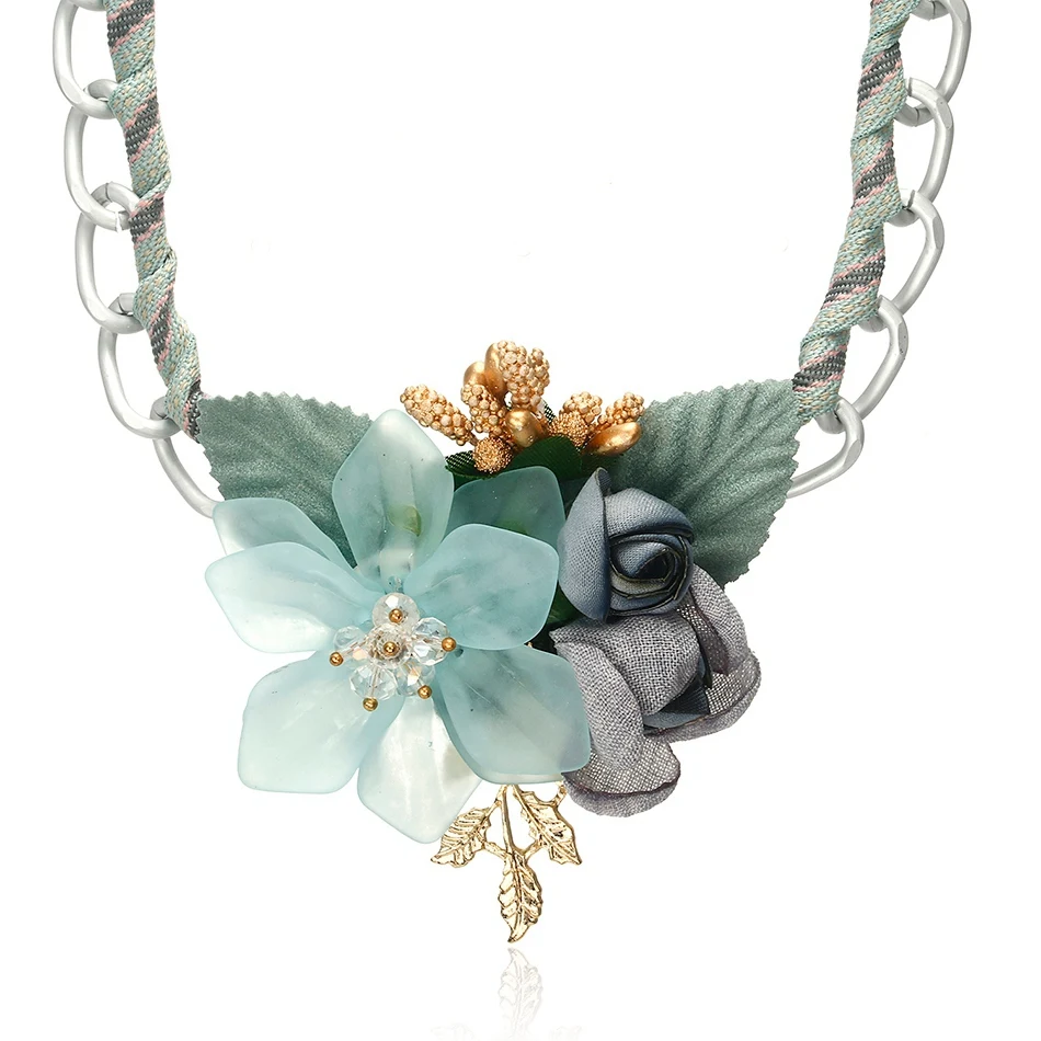Женское пряжа цветок ожерелье с листом для женщин массивное ожерелье s& Подвески Новое поступление модные украшения для подарков SP456