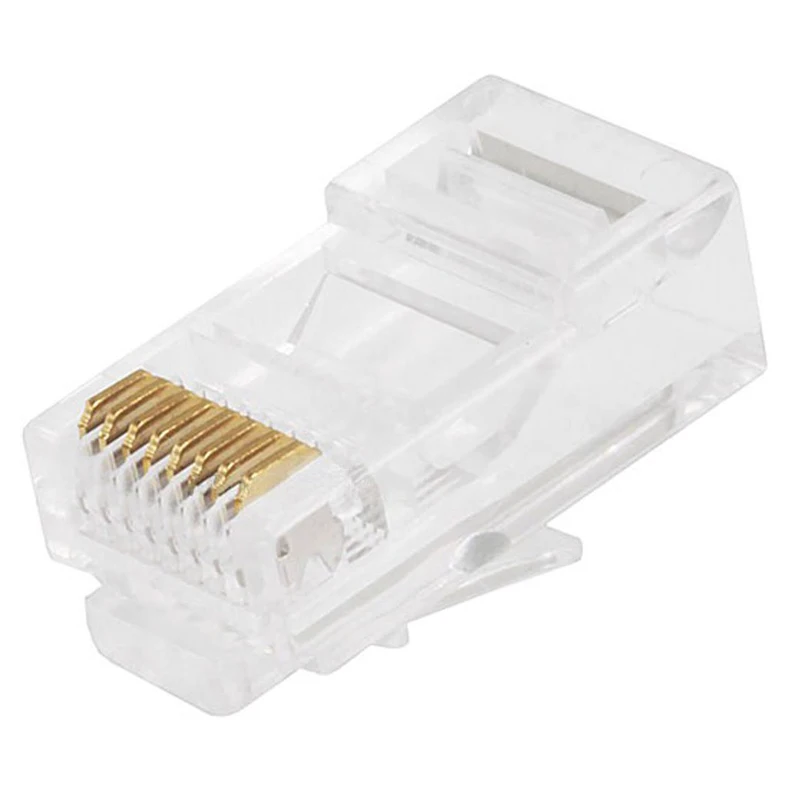 100Pcs High Quality RJ45 crystal Network Gold Plated Head Adapter QJY99