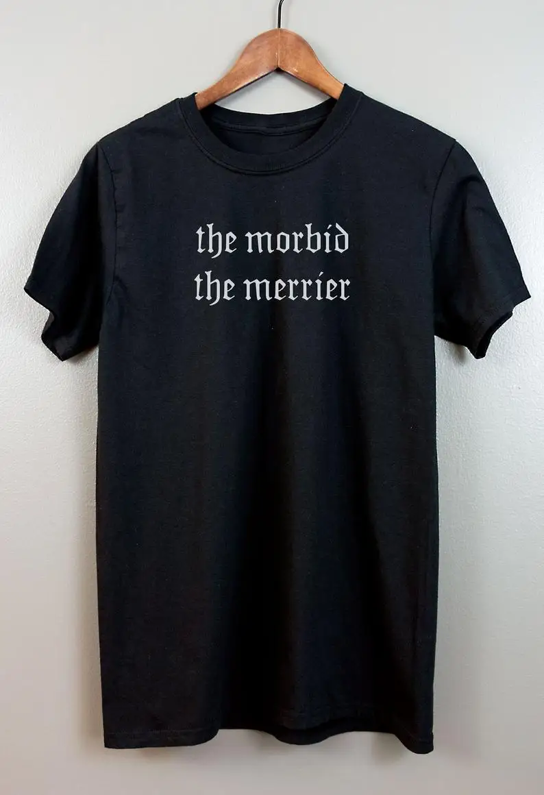 

Sugarbaby New Arrival The Morbid the Merrier goth Short-Sleeve T Shirt Soft grunge Pastel Tumblr Aesthetic Gothic t shirts