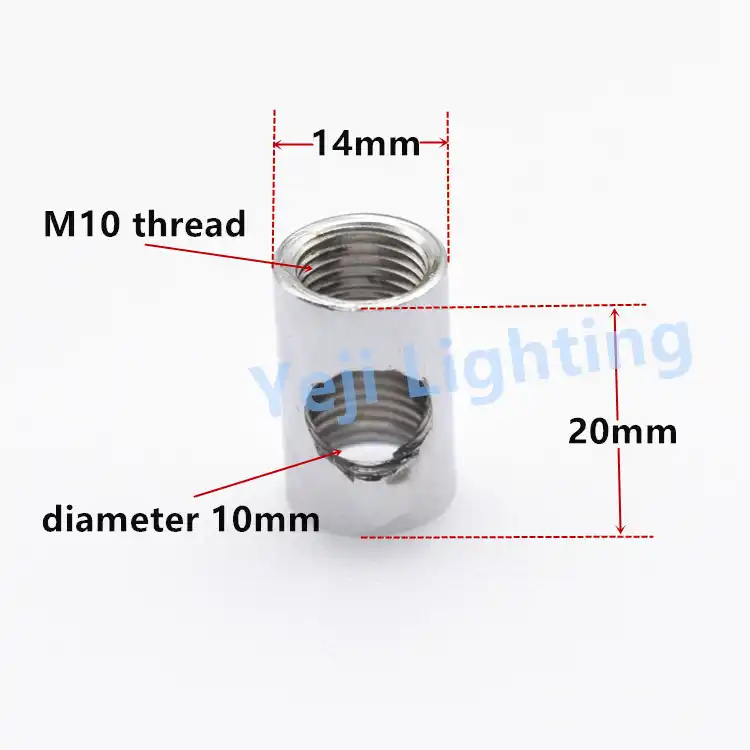 Tee Coupling Iron Parts Ceiling Lamp Joint Lamp Connector M10 Thread Tooth Tube Pipe Ceiling Canopy Adapter For Led Pendant Lamp