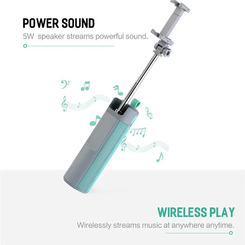 5 в 1 Bluetooth беспроводной динамик Многофункциональный портативный Selfiestick громкий динамик Открытый походный фонарь power Bank сабвуфер