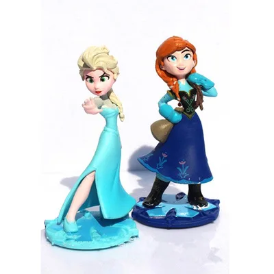 Disney Toys 2Pcs Set Frozen Toys Plastic Action Figures Toys Elsa Anna Princess Toys Anime Figures Brinquedos Ty067