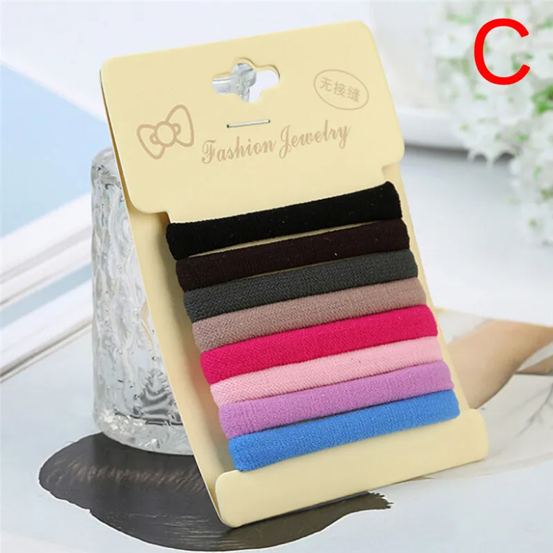 8PCS/LOT Women Girls Hair Band Ties Hair Accessories Girls Hairwear Colorful Elastic Rope Ring Hairband Ponytail Holder 5.5 CM