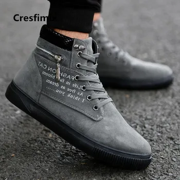 

Male Fashion Grey Lace Up High Shoes Men Cool Comfortable Autumn Red Shoes Man Casual Street Black Shoes Zapatos Hombre E3106
